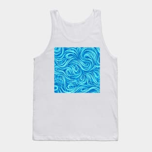 Turquoise Flowing Lines Tank Top